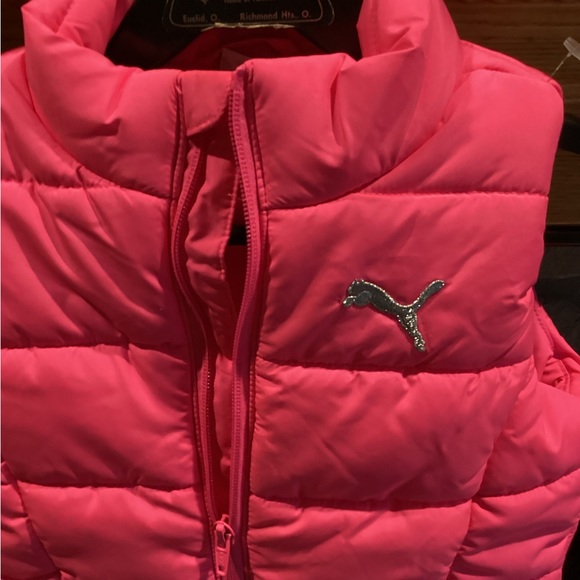 NWOT Puma Girls Neon Pink QUILTED PUFFER WINTER SKI VEST SZ. XS 5-6 - Picture 4 of 10